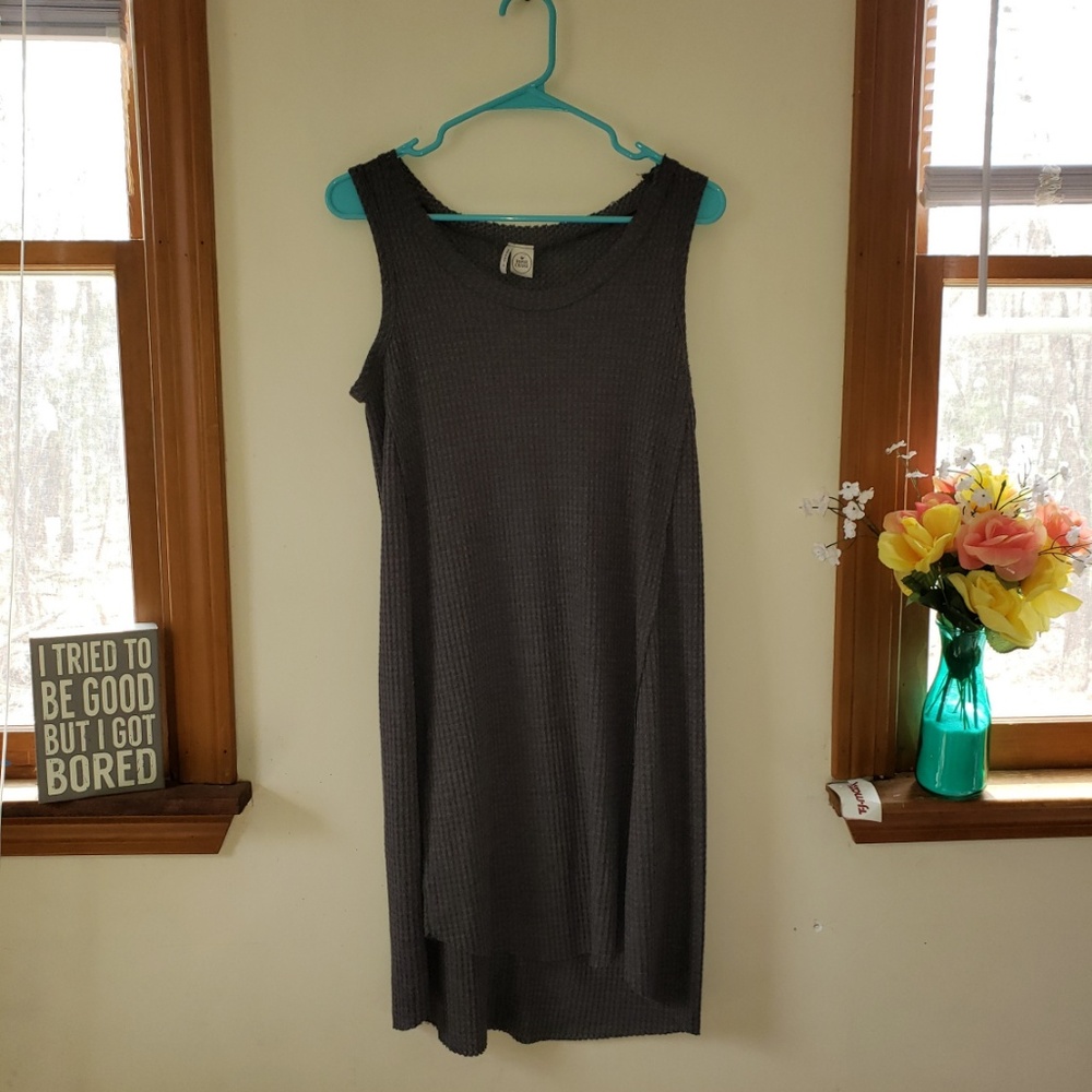 Gray High Low Flowy Dress